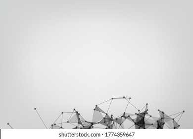Geometric graphic background molecule and communication. Minimalism chaotic illustration. Concept of the science, chemistry, biology, medicine. Background Technology connecting dots and line.