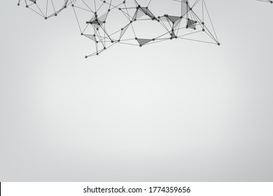 Geometric graphic background molecule and communication. Minimalism chaotic illustration. Concept of the science, chemistry, biology, medicine. Background Technology connecting dots and line.