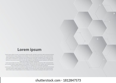 Molécula de fondo geométrica gráfica y comunicación. Grandes complejos de datos con compuestos. Textura abstracta blanca. se puede usar en diseño de portada, diseño de libros, afiche, volante, cubierta de cd, sitio web.