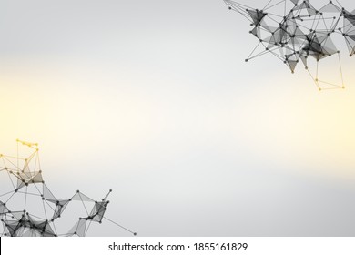 Geometric graphic background molecule and communication. Minimalism chaotic illustration. Concept of the science, chemistry, biology, medicine. Background Technology connecting dots and line.