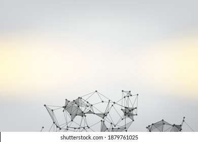 Geometric graphic background molecule and communication. Minimalism chaotic illustration. Concept of the science, chemistry, biology, medicine. Background Technology connecting dots and line.
