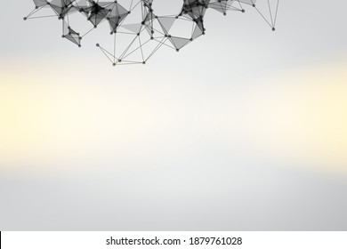 Geometric graphic background molecule and communication design. Minimalism chaotic illustration. Concept of the science, chemistry, biology, medicine. Background Technology connecting dots and line.