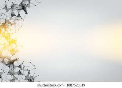 Geometric graphic background molecule and communication. Minimalism chaotic illustration. Concept of the science, chemistry, biology, medicine. Background Technology connecting dots and line.