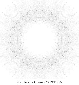 Geometric graphic background molecule and communication. Connected lines with dots. Concept of the science, chemistry, biology, medicine, technology. Vector illustration.
