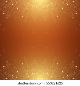 Geometric graphic background molecule and communication. Big data complex with compounds. Perspective backdrop. Minimal array Big data. Digital data visualization. Scientific vector illustration