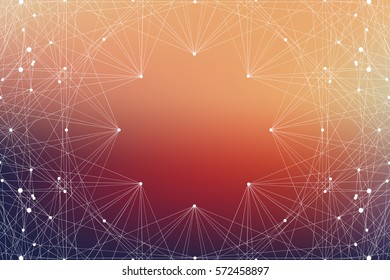 Geometric graphic background molecule and communication. Big data complex with compounds. Lines plexus, minimal array. Digital data visualization. Scientific cybernetic vector illustration