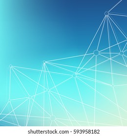 Geometric graphic background molecule and communication. Big data complex with compounds. Lines plexus, minimal array. Digital data visualization. Scientific cybernetic vector illustration