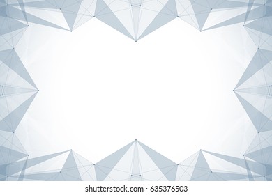 Geometric graphic background molecule and communication. Big data complex with compounds. Perspective backdrop. Minimal array. Digital data visualization. Scientific cybernetic vector illustration