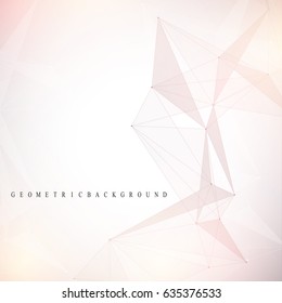 Geometric graphic background molecule and communication. Big data complex with compounds. Perspective backdrop. Minimal array. Digital data visualization. Scientific cybernetic vector illustration