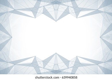 Geometric graphic background molecule and communication. Big data complex with compounds. Perspective backdrop. Minimal array. Digital data visualization. Scientific cybernetic vector illustration