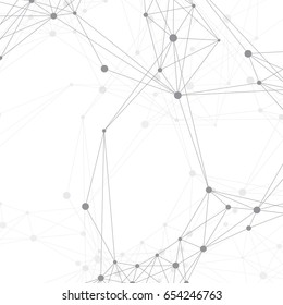 Geometric graphic background molecule and communication. Big data complex with compounds. Perspective backdrop. Minimal array. Digital data visualization. Scientific cybernetic vector illustration