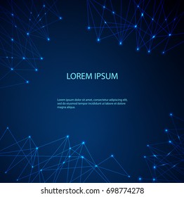 Geometric graphic background molecule and communication. Big data complex with compounds. Lines plexus, minimal array. Digital data visualization. Scientific cybernetic vector illustration