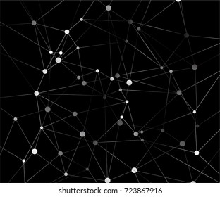 Geometric graphic background molecule and communication. Big data complex with compounds. Perspective backdrop. Digital data visualization. Scientific cybernetic vector illustration.
