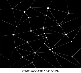 Geometric graphic background molecule and communication. Big data complex with compounds. Perspective backdrop. Digital data visualization. Scientific cybernetic vector illustration.