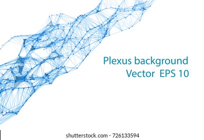 Geometric graphic background molecule and communication. Big data complex with compounds. Lines plexus, minimal array. Digital data visualization. Scientific cybernetic illustration.