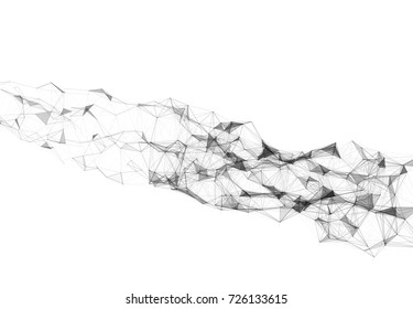 Geometric graphic background molecule and communication. Big data complex with compounds. Lines plexus, minimal array. Digital data visualization. Scientific cybernetic illustration.