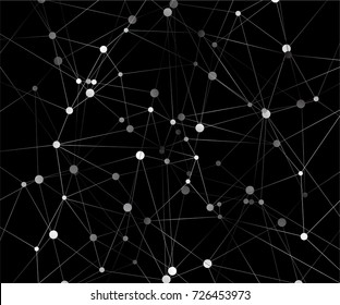 Geometric graphic background molecule and communication. Big data complex with compounds. Perspective backdrop. Digital data visualization. Scientific cybernetic vector illustration.