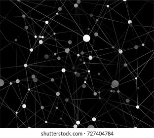 Geometric graphic background molecule and communication. Big data complex with compounds. Perspective backdrop. Digital data visualization. Scientific cybernetic vector illustration.