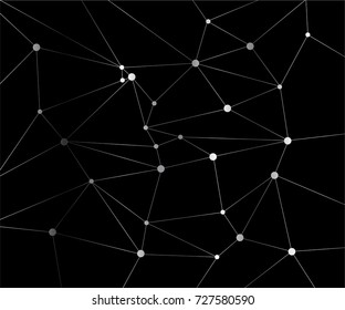 Geometric graphic background molecule and communication. Big data complex with compounds. Perspective backdrop. Digital data visualization. Scientific cybernetic vector illustration.