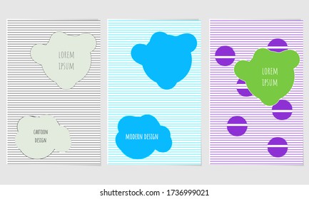 Geometric graphic backgrounds. Cool optical covers collection. Wavy abstract lines and shapes. Set of posters with modern graphic design. Minimal cover templates collection. 