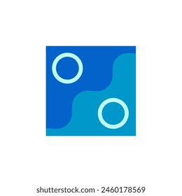 geometric graphic and blue pattern