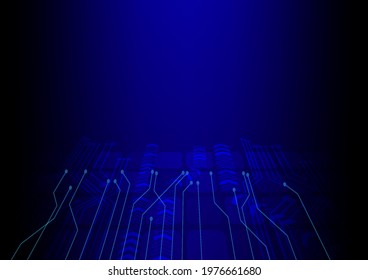 Geometric Graphic Circuit Background. Lines Dots Shape Arrow Vector illustration. Futuristic Digital Network Concept.