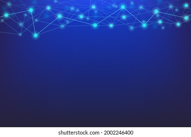 Geometric Graphic Connection Background. Futuristic Digital Network Concept. Molecules technology on dark blue background. Design digital technology. Illustration Vector 