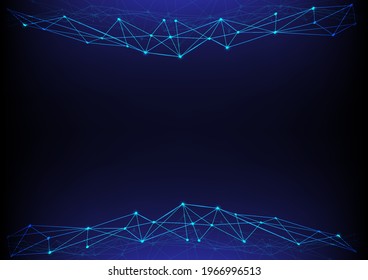 Geometric Graphic Connection Background. Lines Dots glowing Vector Illustration. Futuristic Digital Network Concept.