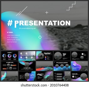 Geometric Graphic Design Project Proposal Presentation. Infographic Slide Template. For use in Presentation, Flyer and Leaflet, SEO, Marketing, Webinar Landing Page Template, Website Design, Banner.