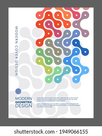 Geometric graphic design template. Abstract gears style for covers, social media, posters, marketing. Eps10 vector illustration