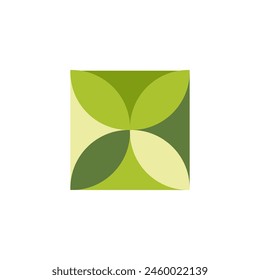 geometric graphic and green pattern 