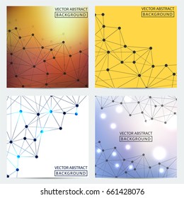 Geometric graphic. Vector background of triangles, for your business ideas. Minimalism chaotic illustration background. Concept of the science, chemistry, biology, medicine, technology.
