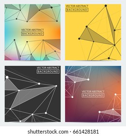 Geometric graphic. Vector background of triangles, for your business ideas. Minimalism chaotic illustration background. Concept of the science, chemistry, biology, medicine, technology.