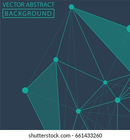 Geometric graphic. Vector background of triangles, for your business ideas. Minimalism chaotic illustration background. Concept of the science, chemistry, biology, medicine, technology.