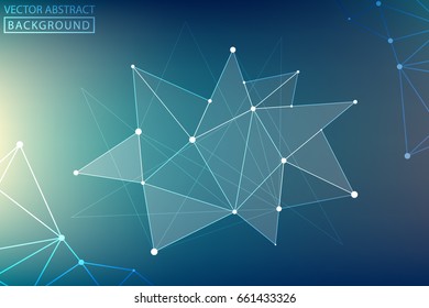 Geometric graphic. Vector background of triangles, for your business ideas. Minimalism chaotic illustration background. Concept of the science, chemistry, biology, medicine, technology.