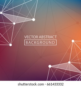Geometric graphic. Vector background of triangles, for your business ideas. Minimalism chaotic illustration background. Concept of the science, chemistry, biology, medicine, technology.