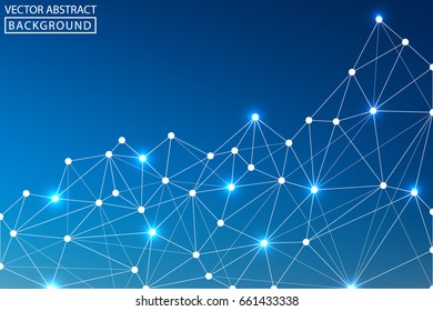 Geometric graphic. Vector background of triangles, for your business ideas. Minimalism chaotic illustration background. Concept of the science, chemistry, biology, medicine, technology.