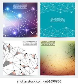 Geometric graphic. Vector background of triangles, for your business ideas. Minimalism chaotic illustration background. Concept of the science, chemistry, biology, medicine, technology.