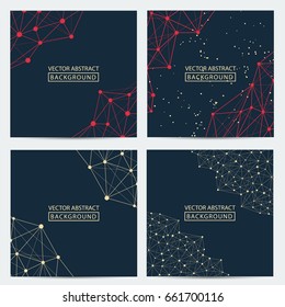 Geometric graphic. Vector background of triangles, for your business ideas. Minimalism chaotic illustration background. Concept of the science, chemistry, biology, medicine, technology.