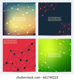 Geometric graphic. Vector background of triangles, for your business ideas. Minimalism chaotic illustration background. Concept of the science, chemistry, biology, medicine, technology.