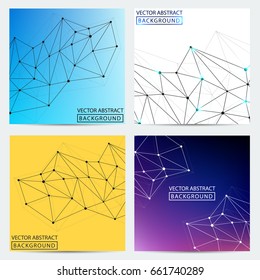 Geometric graphic. Vector background of triangles, for your business ideas. Minimalism chaotic illustration background. Concept of the science, chemistry, biology, medicine, technology.