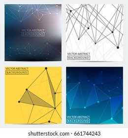 Geometric graphic. Vector background of triangles, for your business ideas. Minimalism chaotic illustration background. Concept of the science, chemistry, biology, medicine, technology.