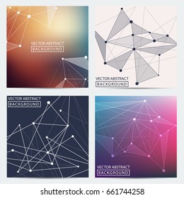 Geometric graphic. Vector background of triangles, for your business ideas. Minimalism chaotic illustration background. Concept of the science, chemistry, biology, medicine, technology.