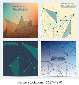 Geometric graphic. Vector background of triangles, for your business ideas. Minimalism chaotic illustration background. Concept of the science, chemistry, biology, medicine, technology.