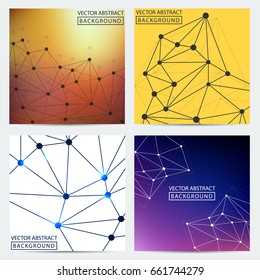 Geometric graphic. Vector background of triangles, for your business ideas. Minimalism chaotic illustration background. Concept of the science, chemistry, biology, medicine, technology.