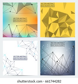 Geometric graphic. Vector background of triangles, for your business ideas. Minimalism chaotic illustration background. Concept of the science, chemistry, biology, medicine, technology.