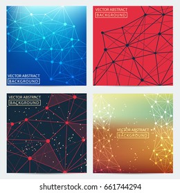Geometric graphic. Vector background of triangles, for your business ideas. Minimalism chaotic illustration background. Concept of the science, chemistry, biology, medicine, technology.