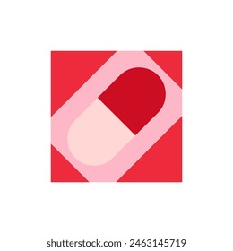 geometric graphics and red patterns with a medical theme