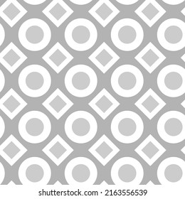 Geometric gray background. Circles and diamonds on a gray background
