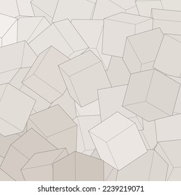 Geometric gray background. Cubes. Template, layout.
